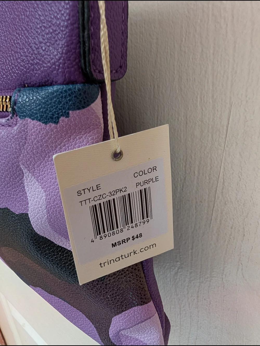 NWT Trina Turk Purple Floral Crossbody Bag -  Women